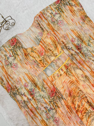Yellow Georgette Shrug Palazzo Set ClothsVilla