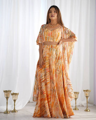 Yellow Georgette Shrug Palazzo Set ClothsVilla