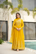Load image into Gallery viewer, Yellow Graceful Faux Blooming Embroidered Gown with Sequins Dupatta – Fully Stitched Elegance ClothsVilla
