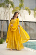 Load image into Gallery viewer, Yellow Graceful Faux Blooming Embroidered Gown with Sequins Dupatta – Fully Stitched Elegance ClothsVilla