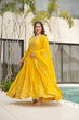 Load image into Gallery viewer, Yellow Graceful Faux Blooming Embroidered Gown with Sequins Dupatta – Fully Stitched Elegance ClothsVilla