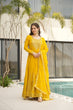 Load image into Gallery viewer, Yellow Graceful Faux Blooming Embroidered Gown with Sequins Dupatta – Fully Stitched Elegance ClothsVilla