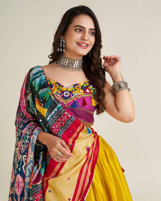 Yellow Graceful Garba Nights – Exquisite Designer Chaniya Choli ClothsVilla