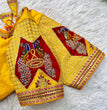 Load image into Gallery viewer, Yellow Handcrafted Sequined Blouse in Dilkush Silk ClothsVilla