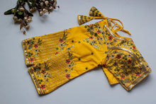 Load image into Gallery viewer, Yellow Handcrafted Sequined Blouse in Khushi Silk ClothsVilla