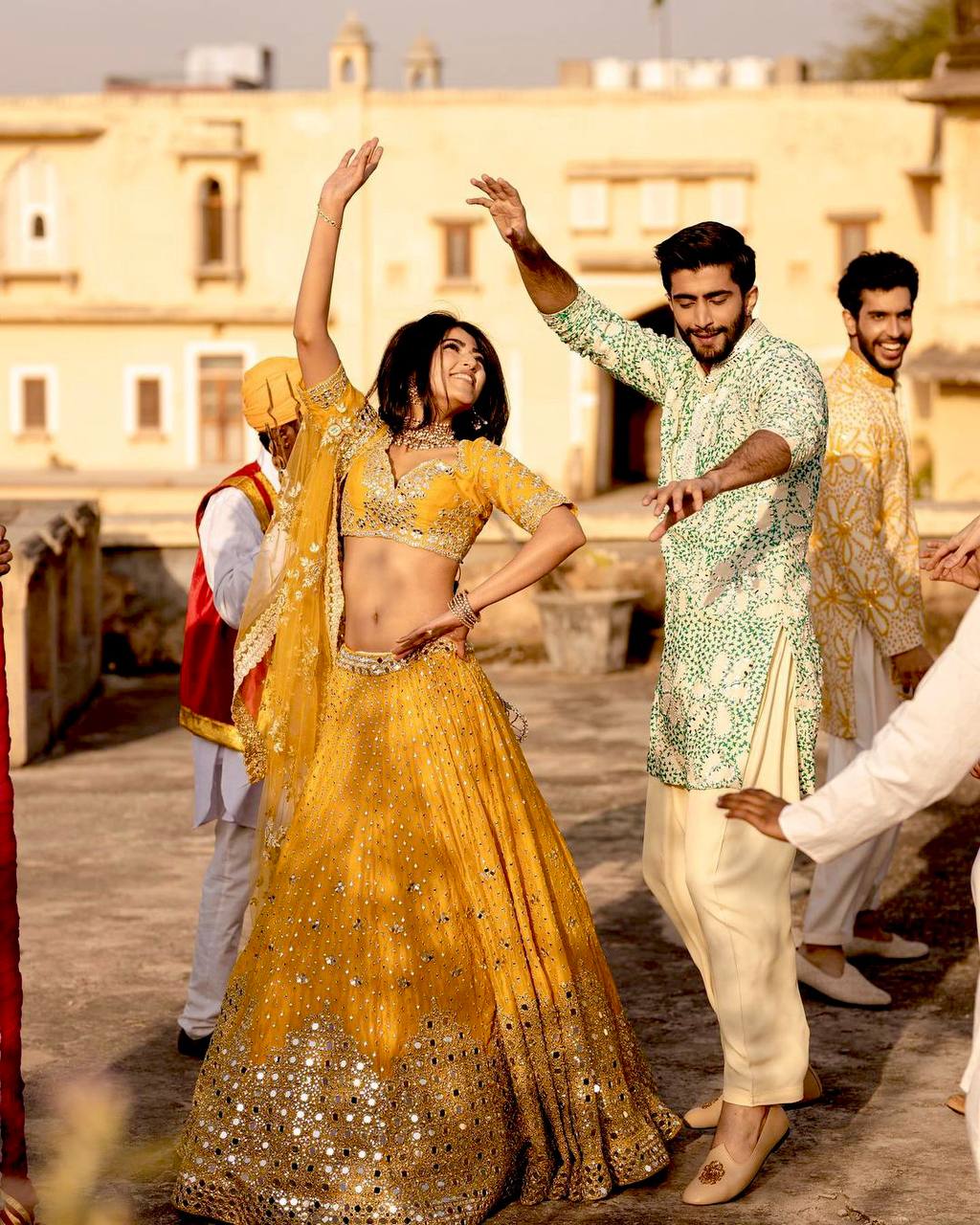 Yellow Heart-Stealing Georgette Lehenga Set ClothsVilla