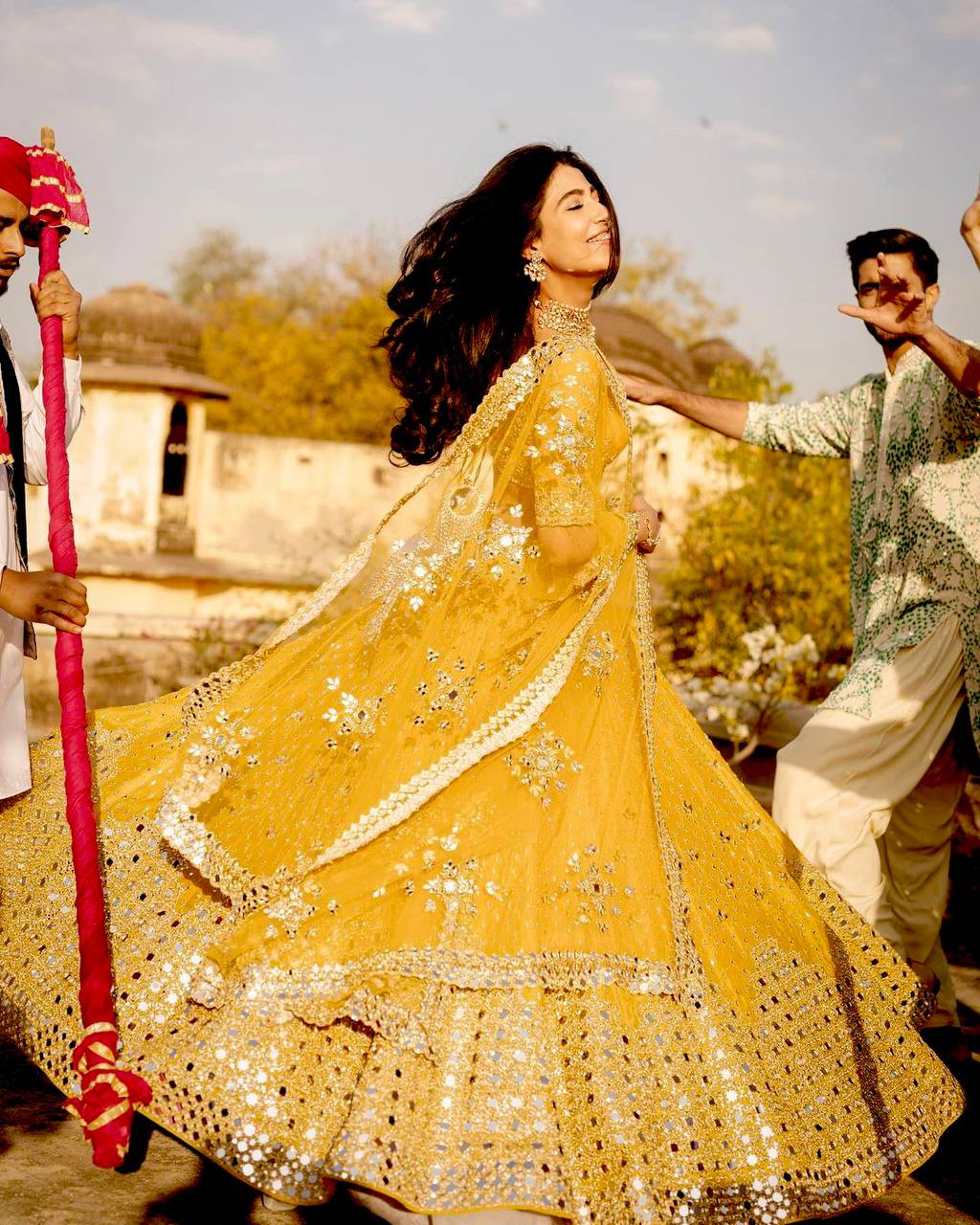 Yellow Heart-Stealing Georgette Lehenga Set ClothsVilla
