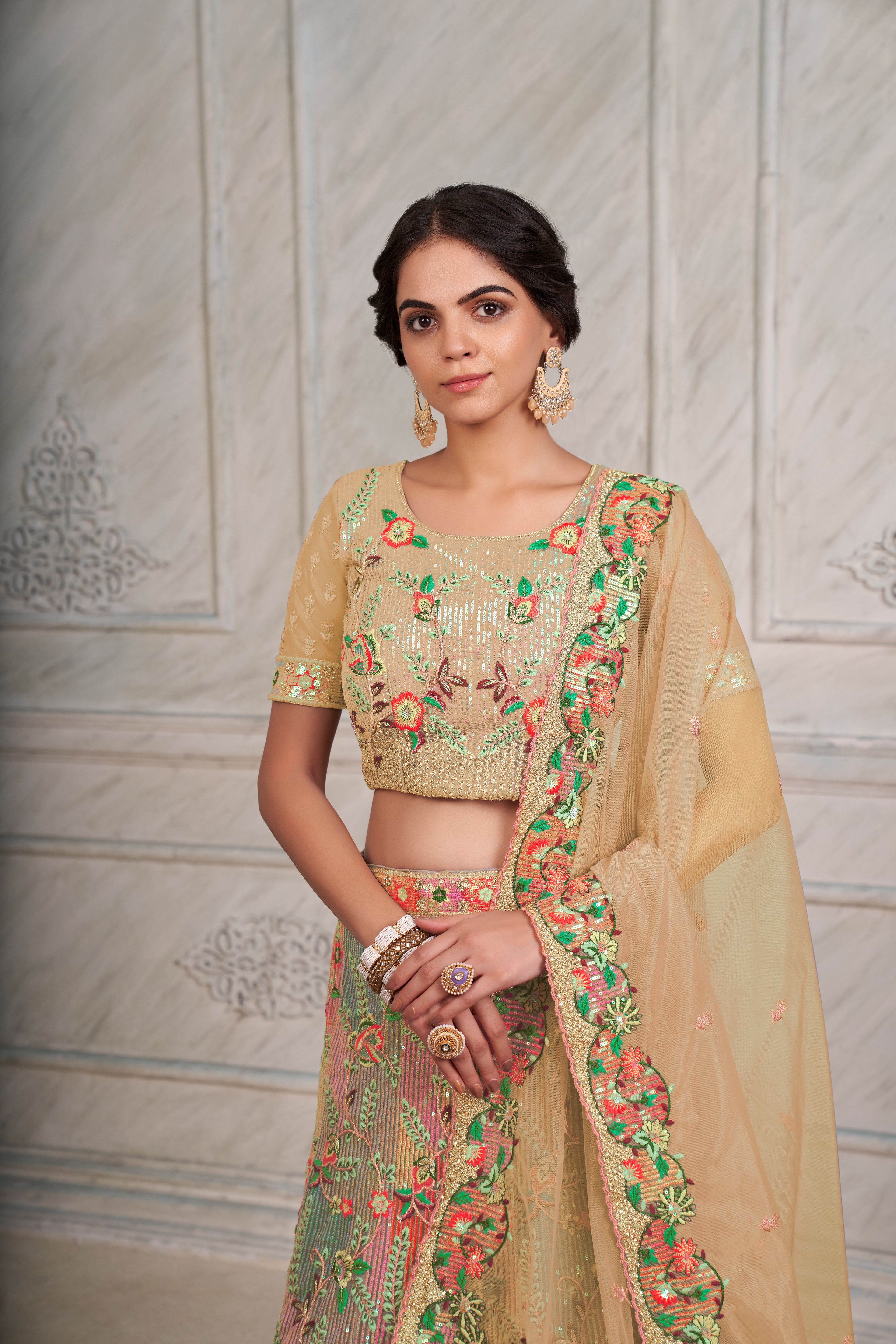 Mesmerizing Yellow Lehenga Choli Set - Embroidered Elegance ClothsVilla