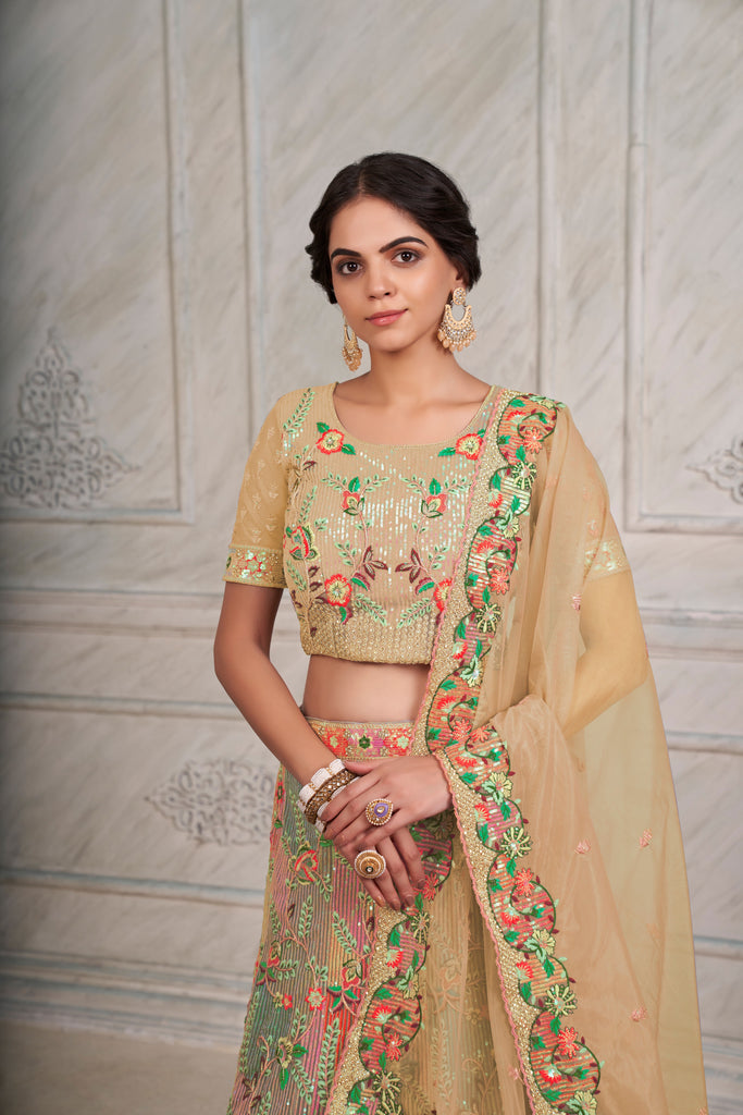 Mesmerizing Yellow Lehenga Choli Set - Embroidered Elegance ClothsVilla