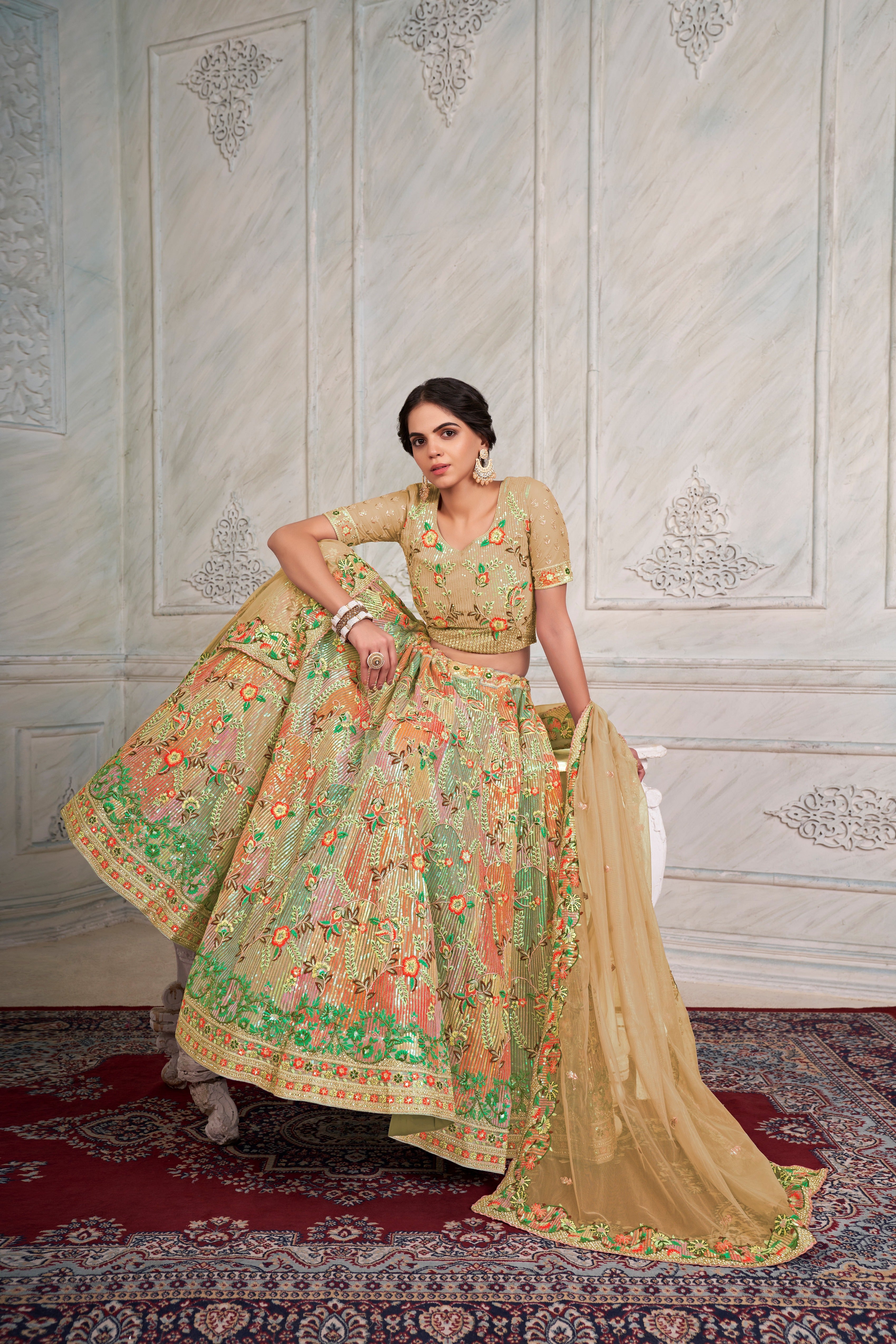 Mesmerizing Yellow Lehenga Choli Set - Embroidered Elegance ClothsVilla