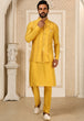 Load image into Gallery viewer, Yellow Men's Silk Kurta Pajama Set ClothsVilla