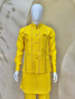 Load image into Gallery viewer, Yellow Men's Silk Kurta Pajama Set ClothsVilla