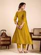 Load image into Gallery viewer, Yellow Mirror Work Kurta Pant Set ClothsVilla