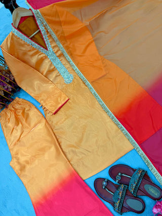Yellow Mirror Work Palazzo & Dupatta ClothsVilla
