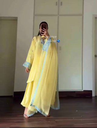 Yellow Natural Crepe Silk Suit Set ClothsVilla