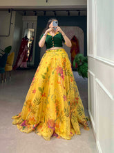 Load image into Gallery viewer, Yellow Organza Lehenga Co-ord Set for Effortless Elegance ClothsVilla