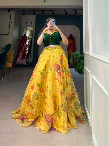 Yellow Organza Lehenga Co-ord Set for Effortless Elegance ClothsVilla