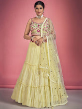 Load image into Gallery viewer, Yellow Pakistani Georgette Lehenga Choli For Indian Festivals &amp; Weddings - Sequence Embroidery Work, Thread Embroidery Work, Mirror Work Clothsvilla
