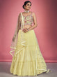 Load image into Gallery viewer, Yellow Pakistani Georgette Lehenga Choli For Indian Festivals &amp; Weddings - Sequence Embroidery Work, Thread Embroidery Work, Mirror Work Clothsvilla