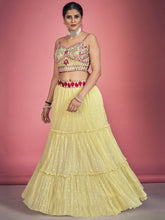 Load image into Gallery viewer, Yellow Pakistani Georgette Lehenga Choli For Indian Festivals &amp; Weddings - Sequence Embroidery Work, Thread Embroidery Work, Mirror Work Clothsvilla