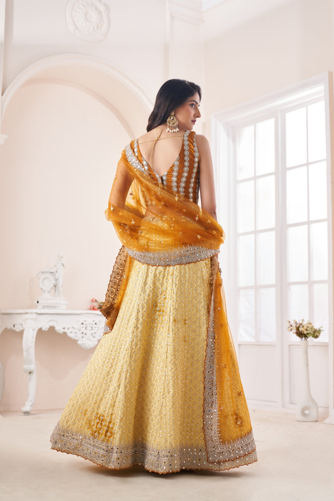 Shimmering Yellow Party Wear Lehenga Choli Set - Embroidered Elegance ClothsVilla