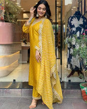 Load image into Gallery viewer, Yellow Premium Designer Readymade Top, Bottom &amp; Dupatta Set - Party Wear Collection Clothsvilla