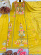 Load image into Gallery viewer, Yellow Premium Designer Readymade Top, Palazzo &amp; Dupatta Set ClothsVilla