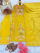 Load image into Gallery viewer, Yellow Premium Designer Readymade Top, Palazzo &amp; Dupatta Set ClothsVilla