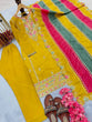 Load image into Gallery viewer, Yellow Premium Designer Readymade Top, Plazzo &amp; multi color Dupatta Set - Heavy Party Wear Collection ClothsVilla