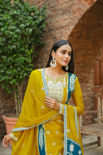 Load image into Gallery viewer, Yellow Premium designer Readymade Top,Plazzo Set With Dupatta-Party Wear Collection Clothsvilla