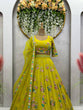 Load image into Gallery viewer, Yellow Premium Fox Georgette Embroidered Lehenga Set with Butterfly Net Dupatta ClothsVilla
