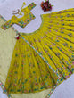 Load image into Gallery viewer, Yellow Premium Fox Georgette Embroidered Lehenga Set with Butterfly Net Dupatta ClothsVilla