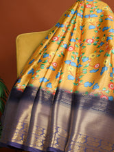 Load image into Gallery viewer, Yellow Printed Dola Silk Saree Set for Weddings &amp; Special Occasions ClothsVilla