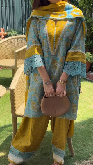 Yellow Printed Farshi Palazzo Set ClothsVilla