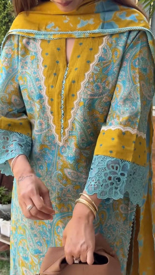 Yellow Printed Farshi Palazzo Set ClothsVilla