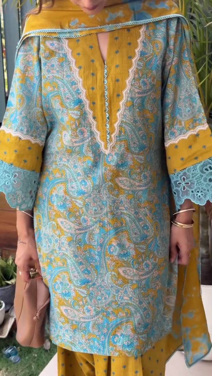 Yellow Printed Farshi Palazzo Set ClothsVilla