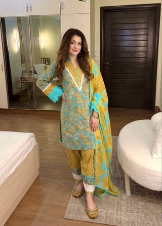 Yellow Printed Farshi Palazzo Set ClothsVilla