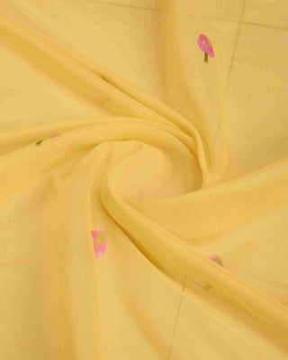 Yellow Radiant Floral Printed Saree with Zari Border ClothsVilla