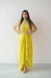 Load image into Gallery viewer, Yellow Ready-to-Wear Dhoti Style Set with Koti &amp; Tube Blouse
