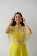 Load image into Gallery viewer, Yellow Ready-to-Wear Dhoti Style Set with Koti &amp; Tube Blouse