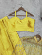 Load image into Gallery viewer, Yellow Ready-to-Wear Dhoti Style Set with Koti &amp; Tube Blouse