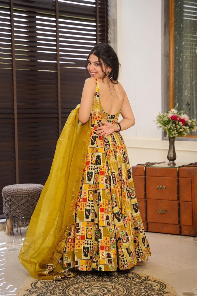 Yellow Ri8 Exclusive Anarkali Gown – Elegance Meets Modernity Clothsvilla