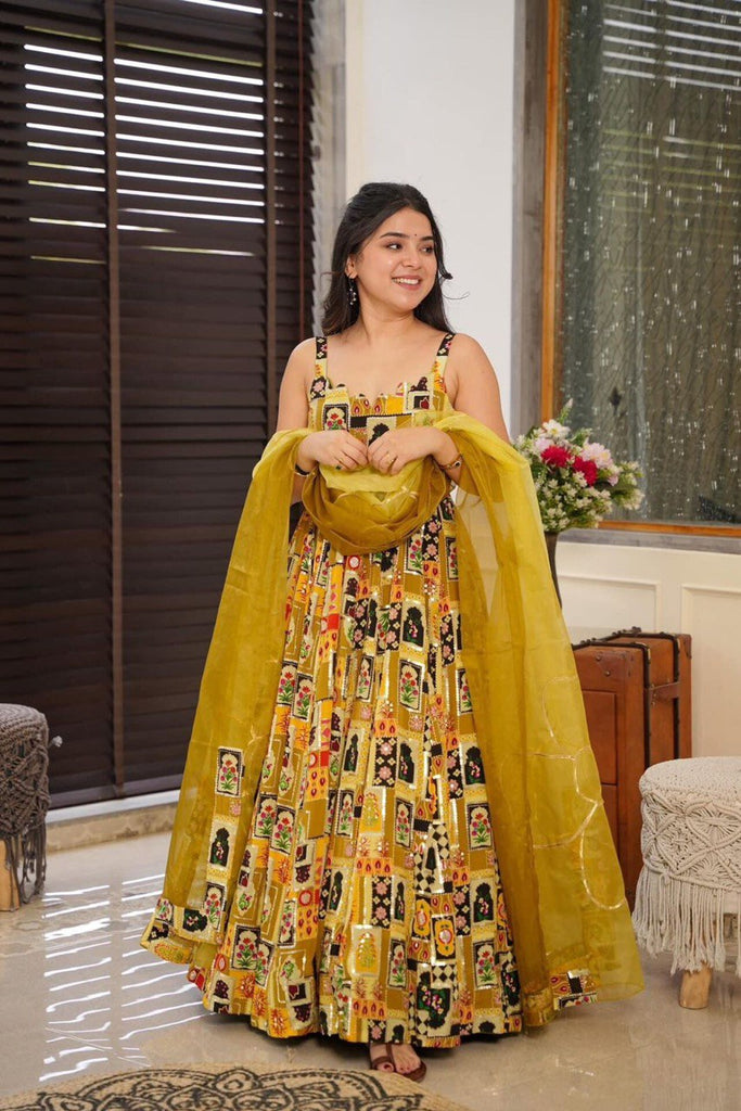 Yellow Ri8 Exclusive Anarkali Gown – Elegance Meets Modernity Clothsvilla