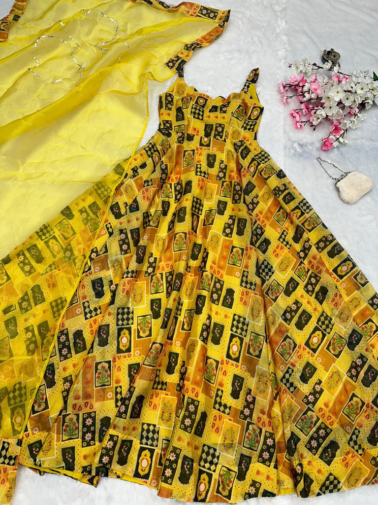 Yellow Ri8 Exclusive Anarkali Gown – Elegance Meets Modernity Clothsvilla