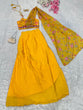 Load image into Gallery viewer, Yellow Ri8 Fashion - Exclusive Western Skirt &amp; Blouse Set with Attached Dupatta Modern Elegance Clothsvilla