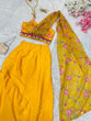 Load image into Gallery viewer, Yellow Ri8 Fashion - Exclusive Western Skirt &amp; Blouse Set with Attached Dupatta Modern Elegance Clothsvilla
