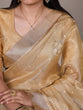 Load image into Gallery viewer, Yellow Rose Gold Poly Shimmer Saree with Elegant Thread Embroidery and Matching Blouse – Unstitched Ensemble ClothsVilla