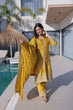 Load image into Gallery viewer, Yellow Sequins &amp; Embroidered Kurti Pant Set ClothsVilla