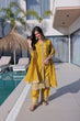 Load image into Gallery viewer, Yellow Sequins &amp; Embroidered Kurti Pant Set ClothsVilla