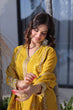Load image into Gallery viewer, Yellow Sequins &amp; Embroidered Kurti Pant Set ClothsVilla